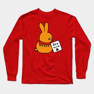 Funny Bunny Rabbit says Bee Mine this Valentines Day Long Sleeve T-Shirt